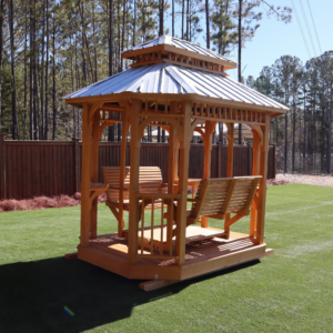 Tea House Gazebo - 7x9 - Natural - Galvanized roof